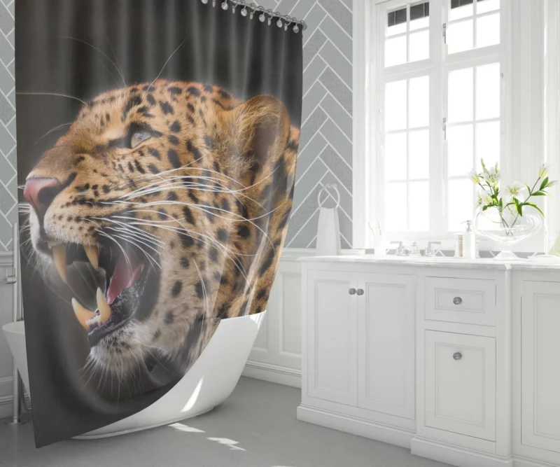 Leopard Stealthy Wilderness Stalk Shower Curtain 1