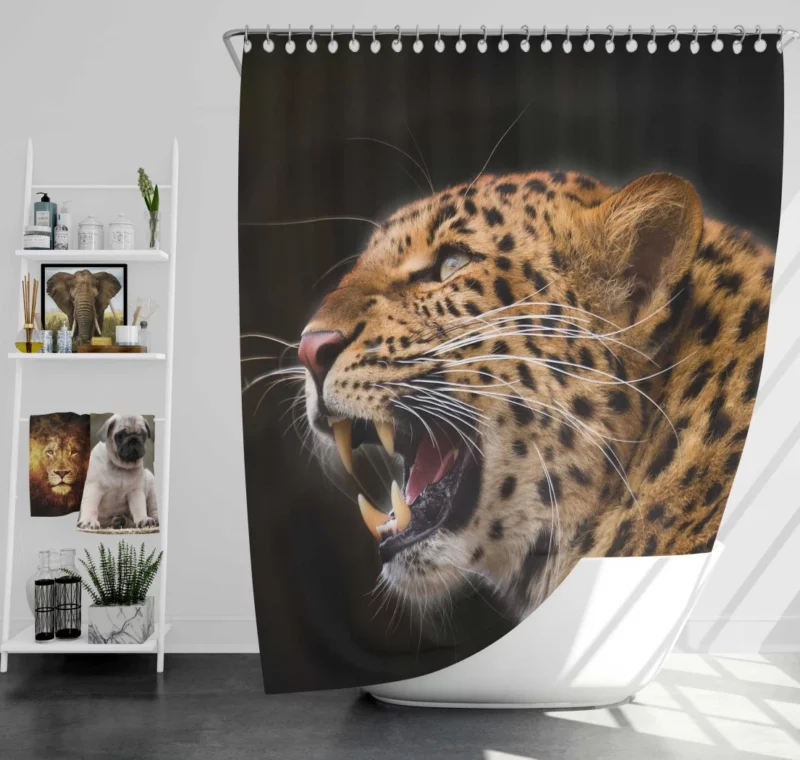 Leopard Stealthy Wilderness Stalk Shower Curtain