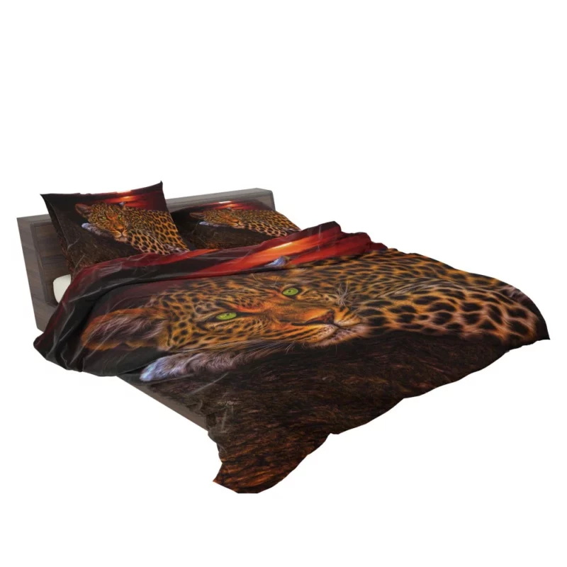 Leopard Tree Perch at Sunset Wilderness Charm Bedding Set 2