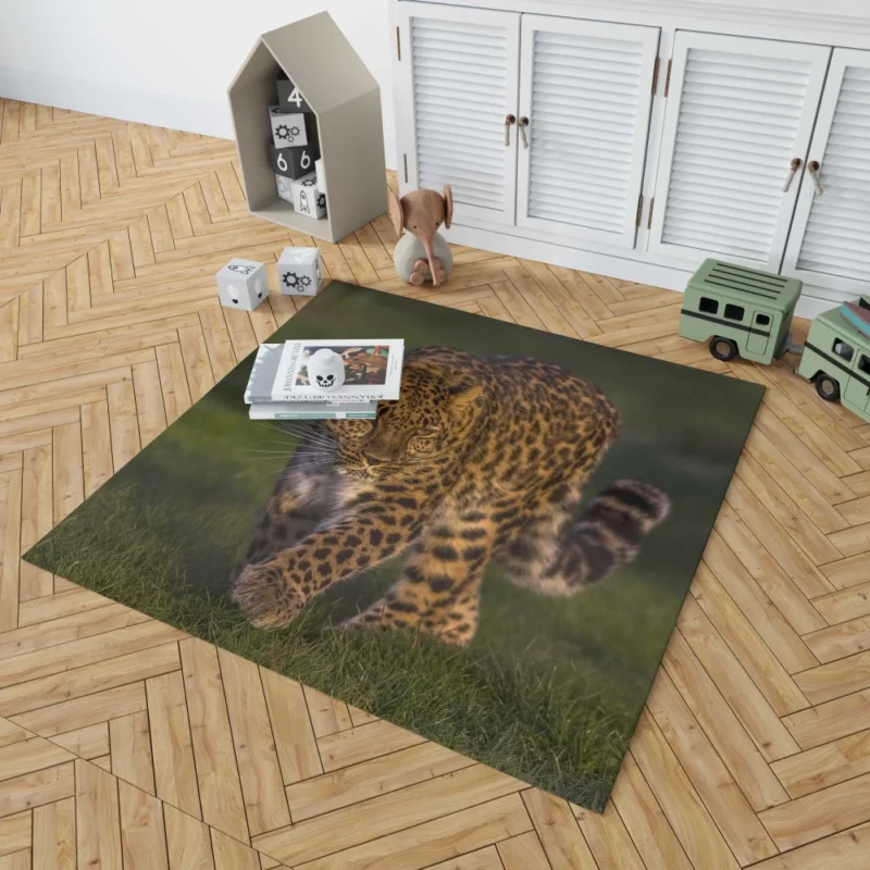 Leopard Untamed Stance Artistic Wilderness Rug 1