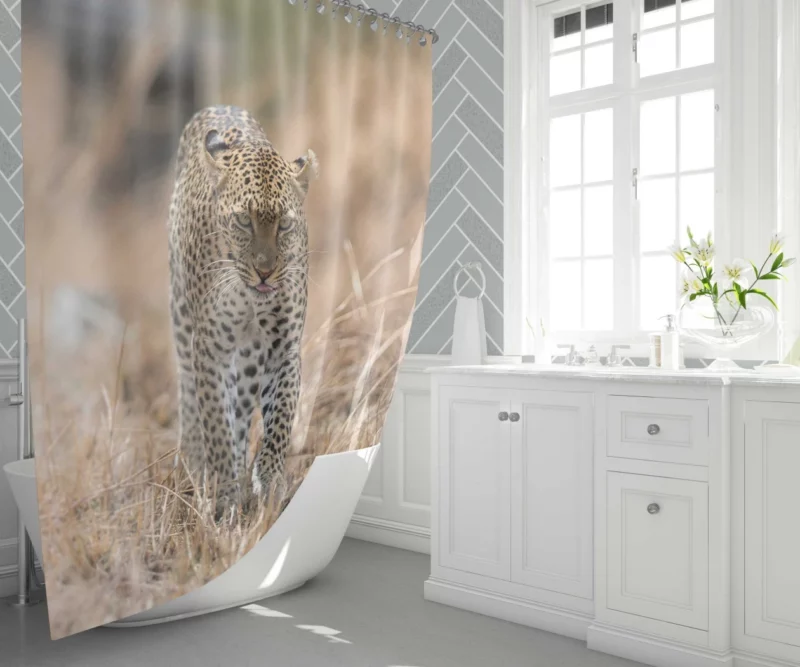 Leopard Wild Elegance Feline Grace Shower Curtain 1