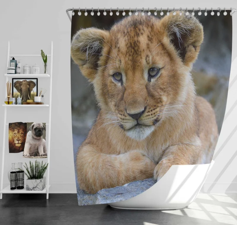 Lion Camouflaged Shower Curtain