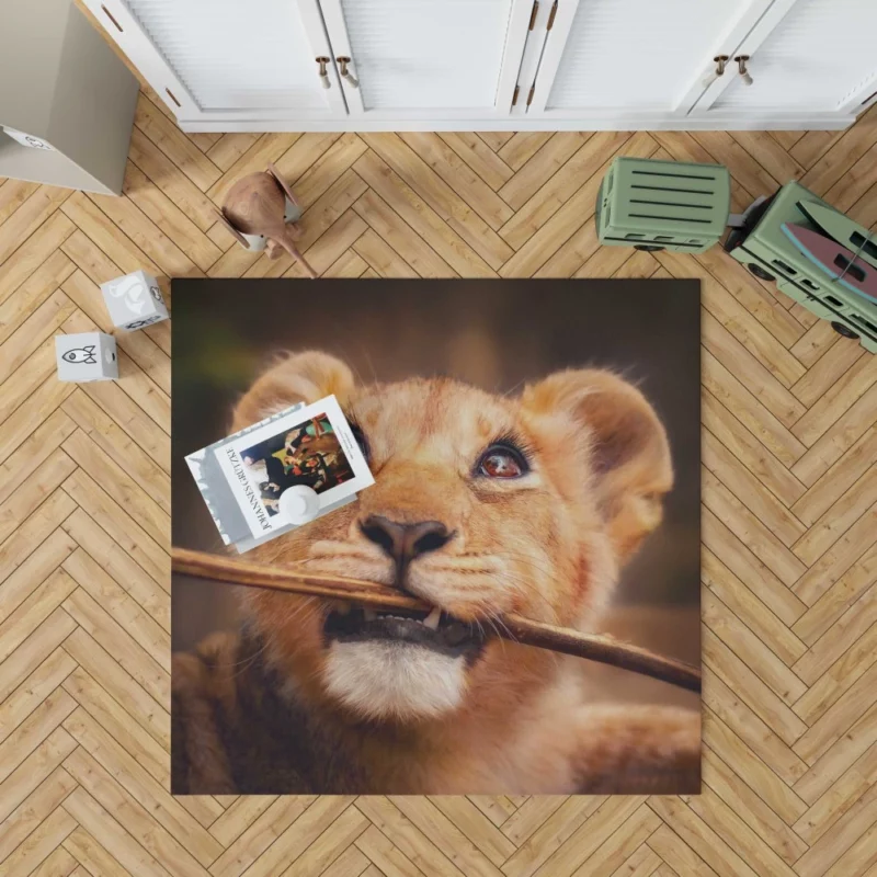 Lion Cub Curious Innocence Rug