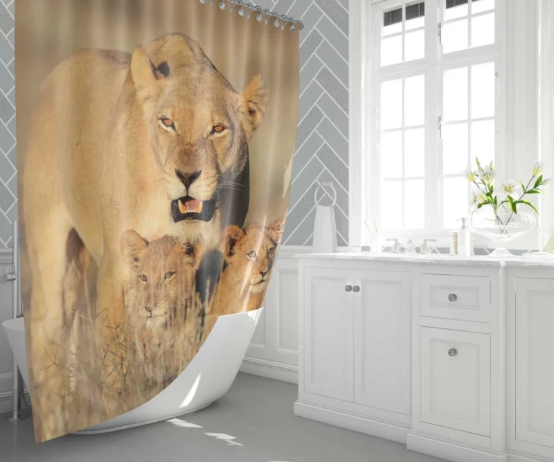 Lion Cub Depth of Field Wonder Shower Curtain 1