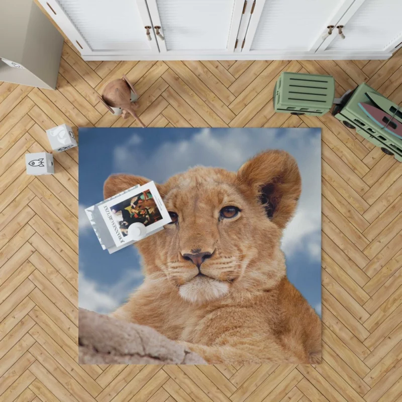 Lion Cub Enigmatic Stare Baby Majesty Rug