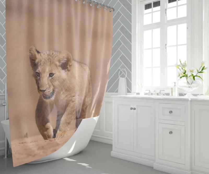 Lion Cub Love Innocent Joy Shower Curtain 1