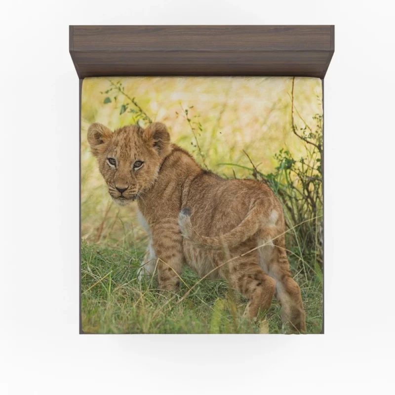 Lion Cub Playful Charm Cute Essence Fitted Sheet 1