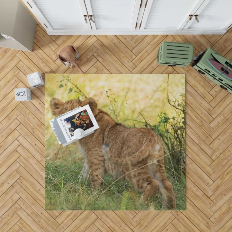 Lion Cub Playful Charm Cute Essence Rug