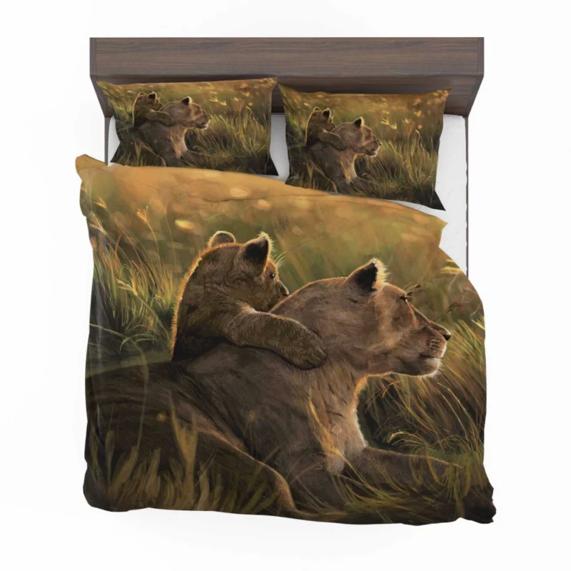 Lion Cub Tender Hug Familial Love Bedding Set 1