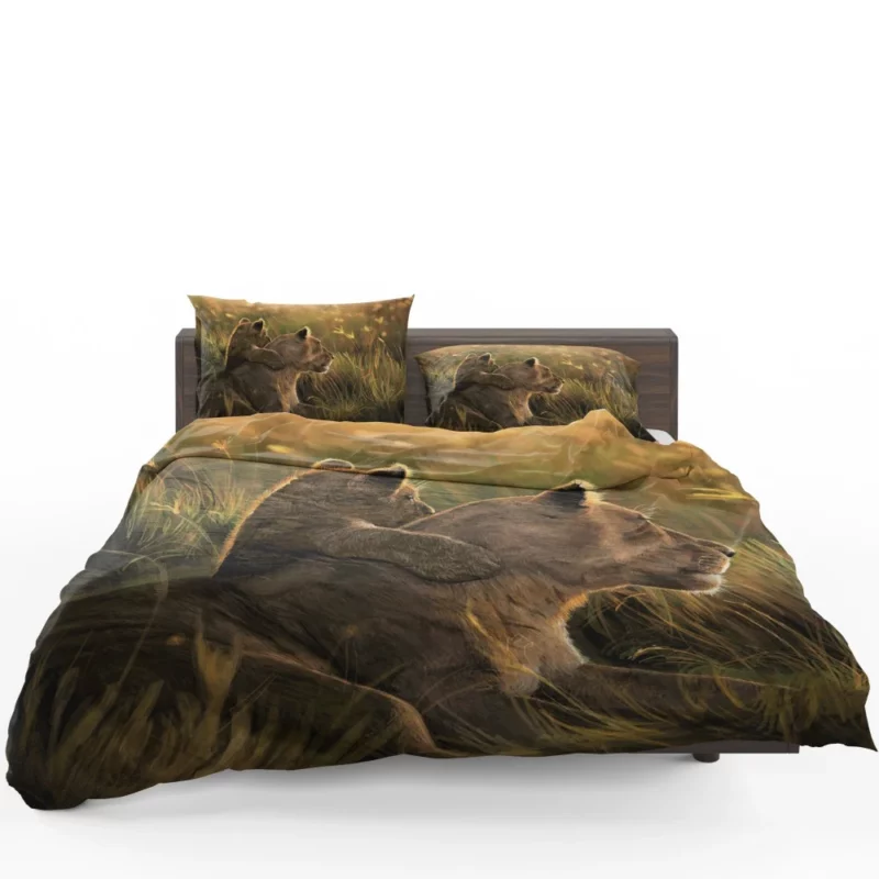 Lion Cub Tender Hug Familial Love Bedding Set