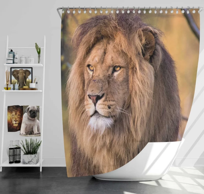 Lion Evasive Shower Curtain