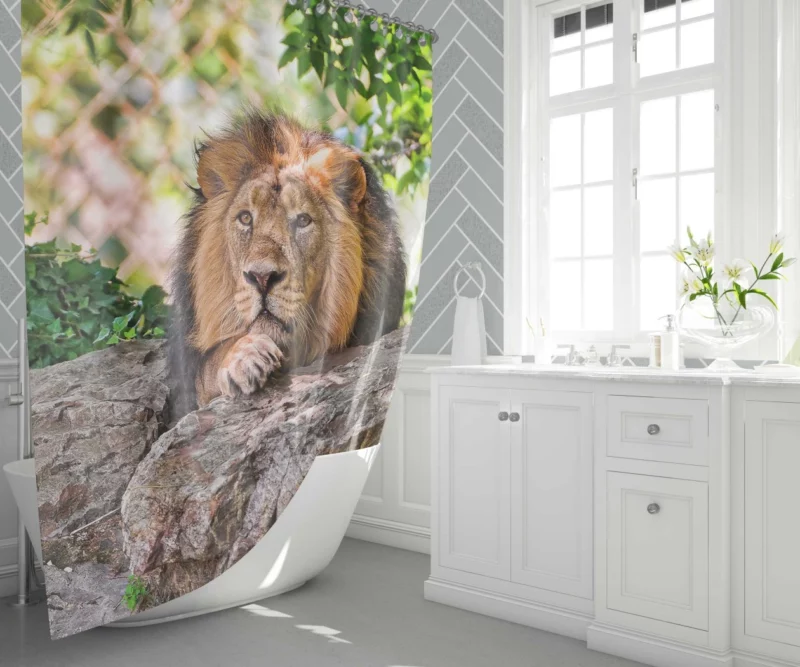 Lion Fierce Animal Shower Curtain 1