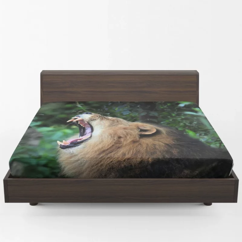 Lion Fierce Gaze Wilderness Majesty Fitted Sheet