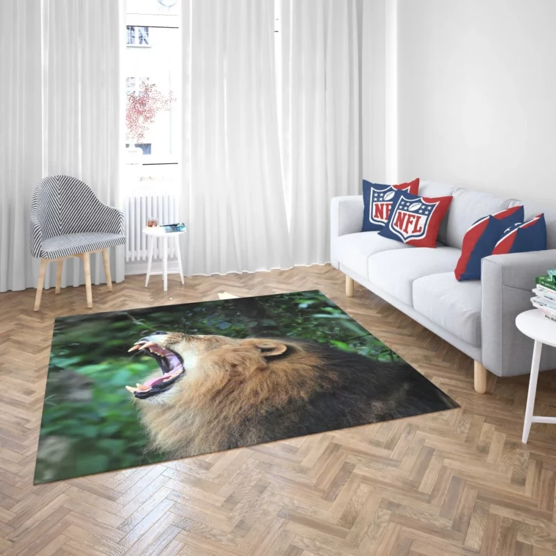 Lion Fierce Gaze Wilderness Majesty Rug 2