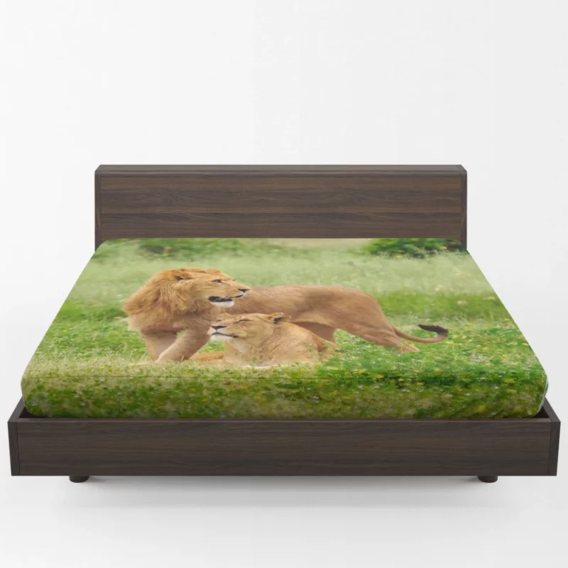 Lion Fierce Roar Ruler of Jungle Fitted Sheet