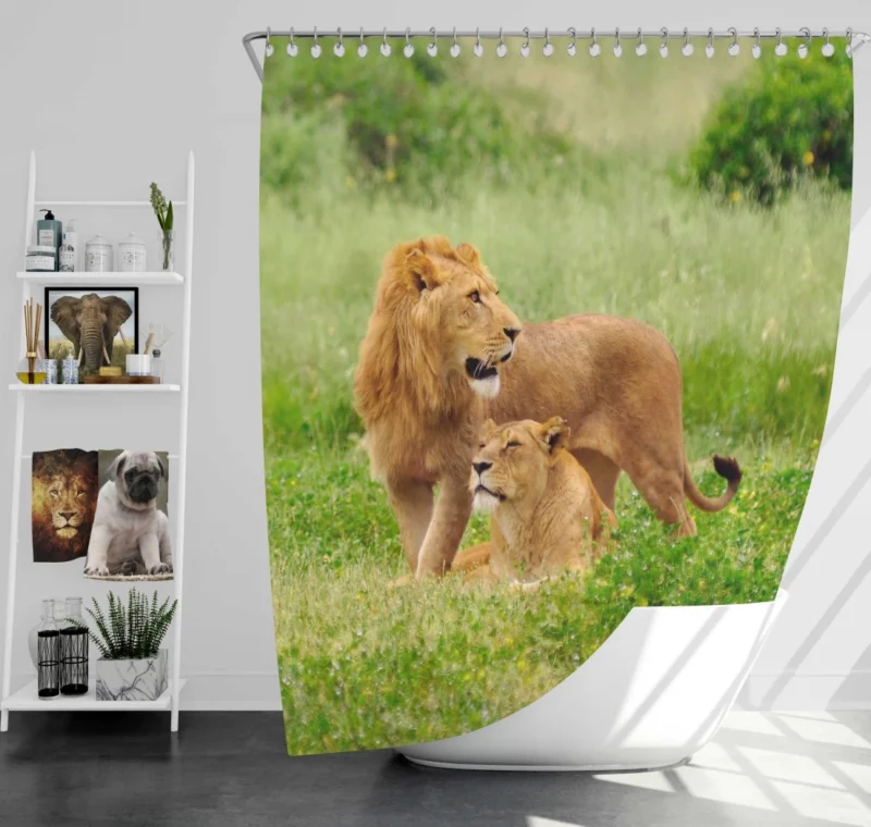 Lion Fierce Roar Ruler of Jungle Shower Curtain