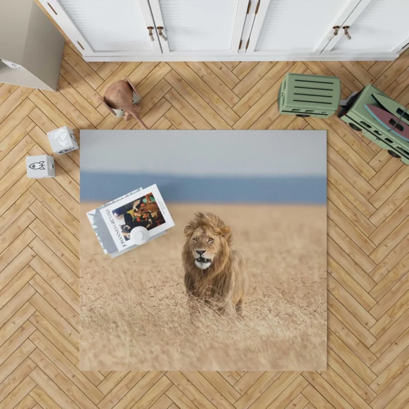 Lion Graceful Stance Nature Majesty Rug