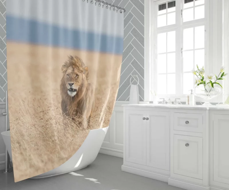 Lion Graceful Stance Nature Majesty Shower Curtain 1