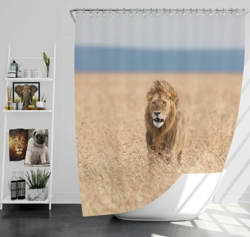 Lion Graceful Stance Nature Majesty Shower Curtain