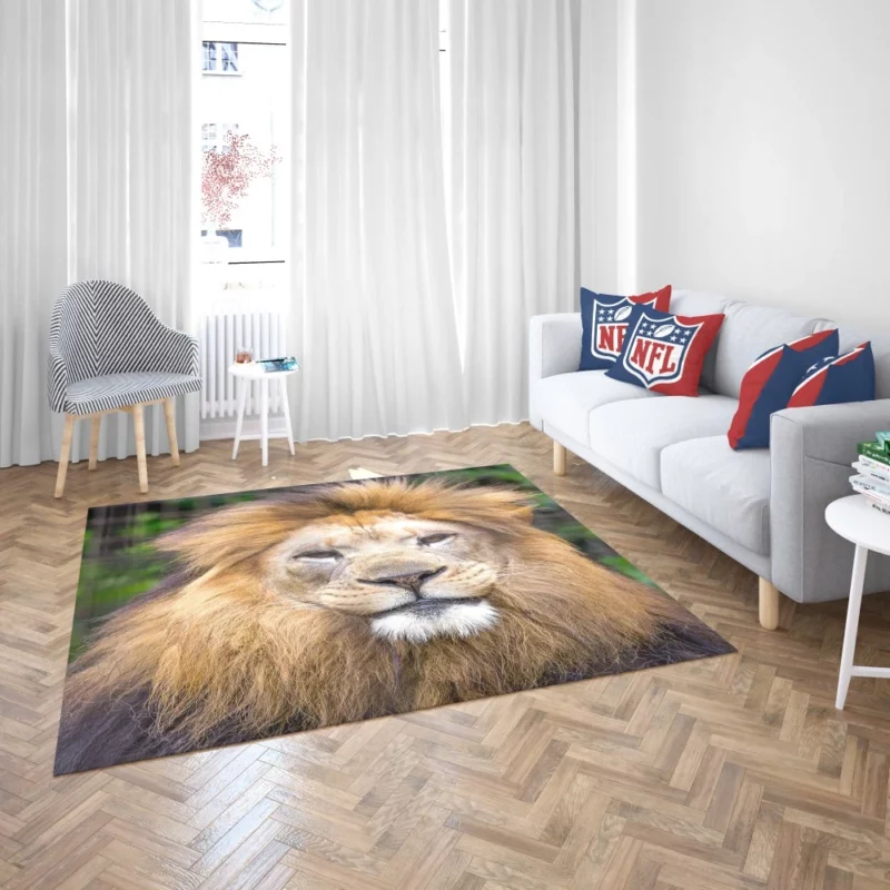 Lion Intense Close-Up Majestic Aura Rug 2