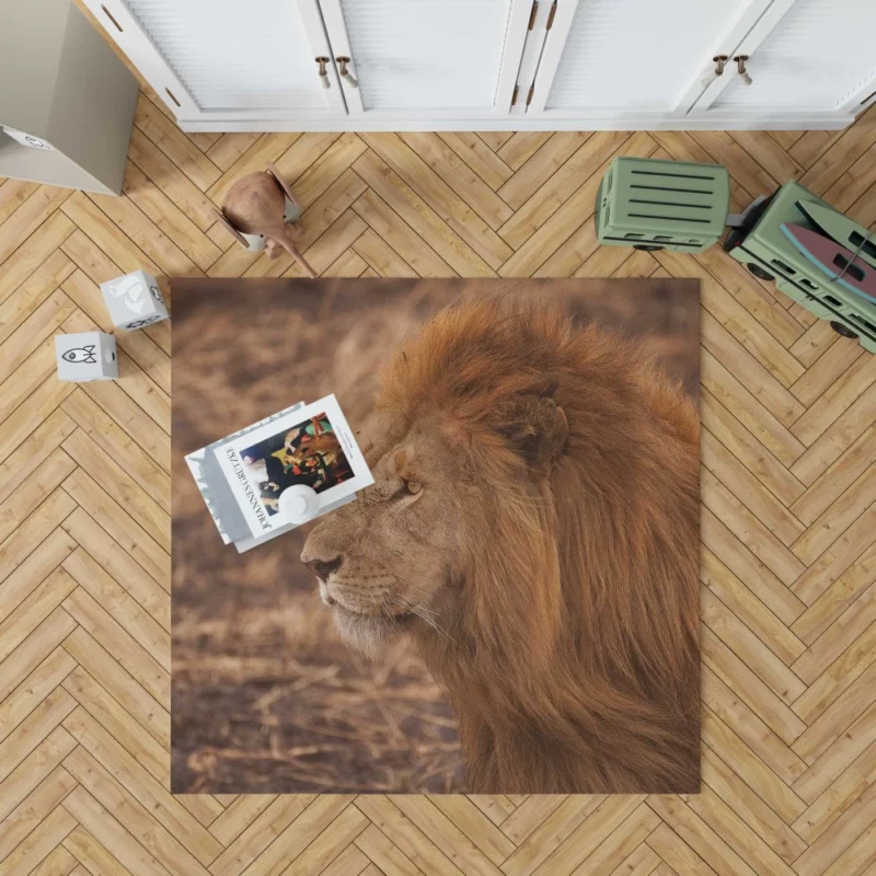 Lion Majestic Gaze King of Wilderness Rug