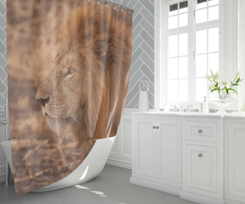 Lion Majestic Gaze King of Wilderness Shower Curtain 1