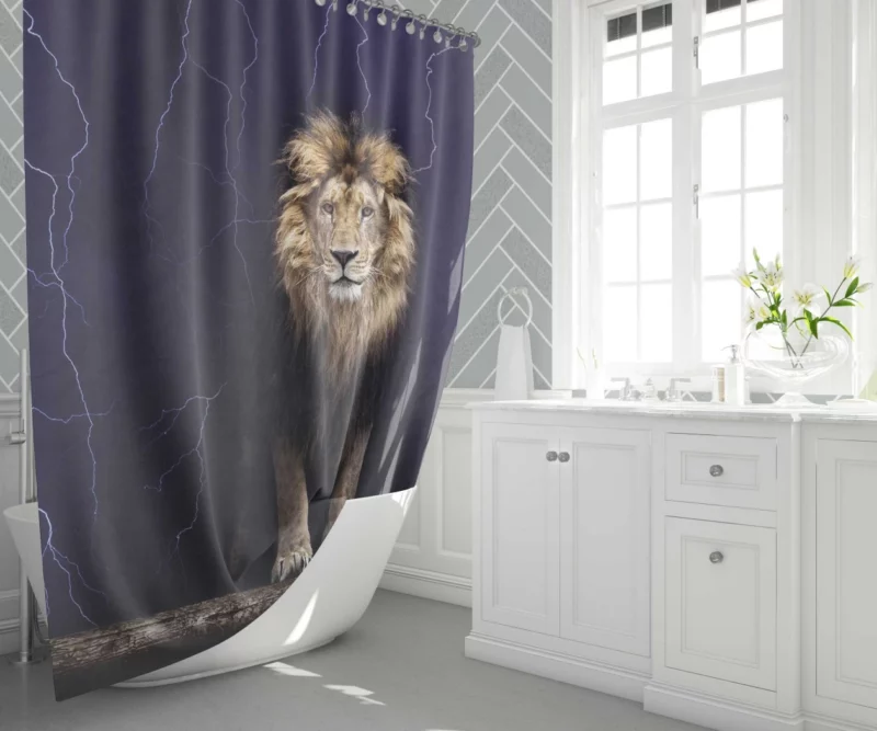 Lion Majestic Roar Shower Curtain 1