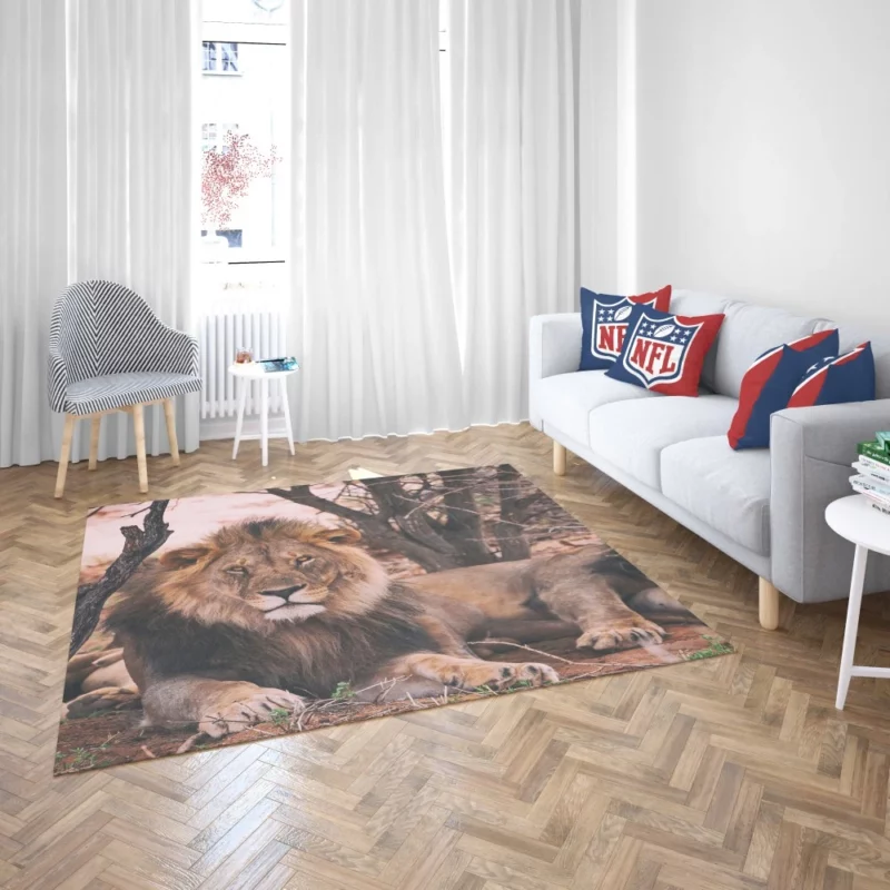 Lion Majestic Stare Regal Dominance Rug 2