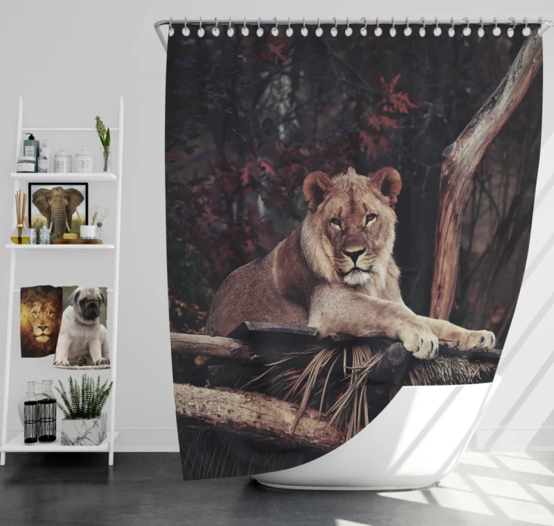 Lion Majesty Roaring Wilderness King Shower Curtain