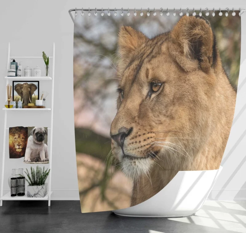 Lion Primitive Shower Curtain