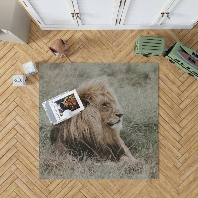 Lion Regal Presence Grassland Majesty Rug