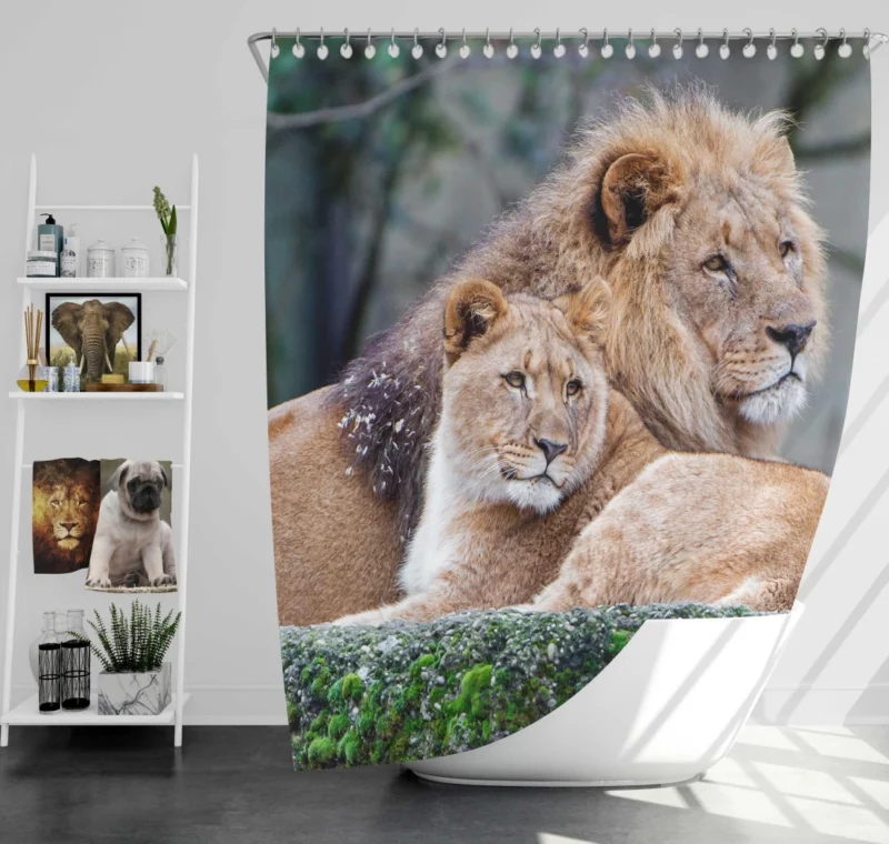 Lion Regal Stance Kingly Essence Shower Curtain