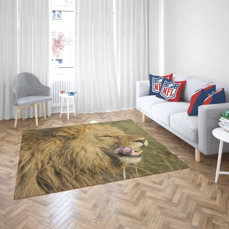 Lion Regal Stance Wilderness Dominance Rug 2