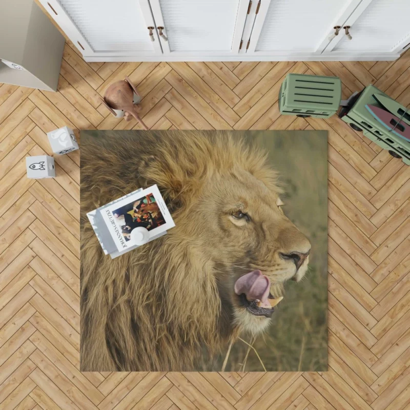 Lion Regal Stance Wilderness Dominance Rug