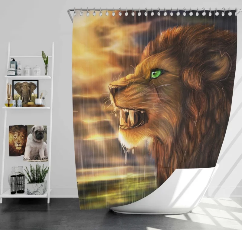 Lion Roar Majesty in Motion Shower Curtain