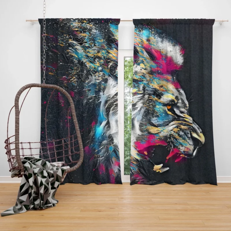 Lion Roar in Wilderness Curtain