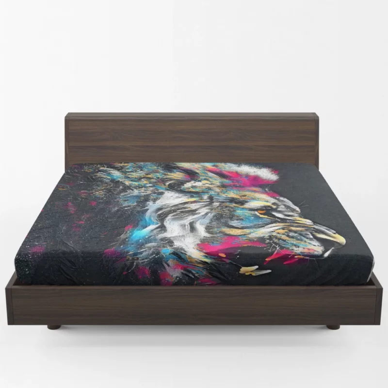 Lion Roar in Wilderness Fitted Sheet