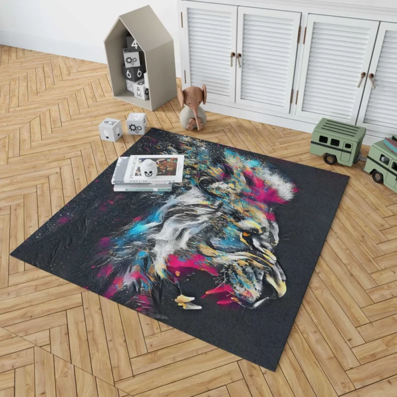 Lion Roar in Wilderness Rug 1