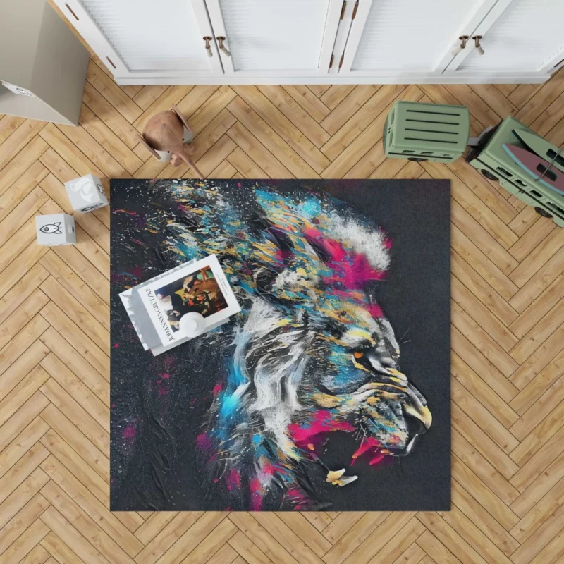 Lion Roar in Wilderness Rug