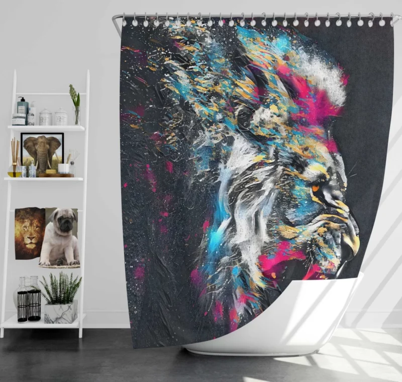 Lion Roar in Wilderness Shower Curtain