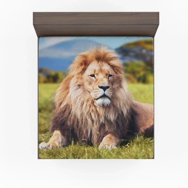 Lion Sentinel Watchful Wilderness Guardian Fitted Sheet 1