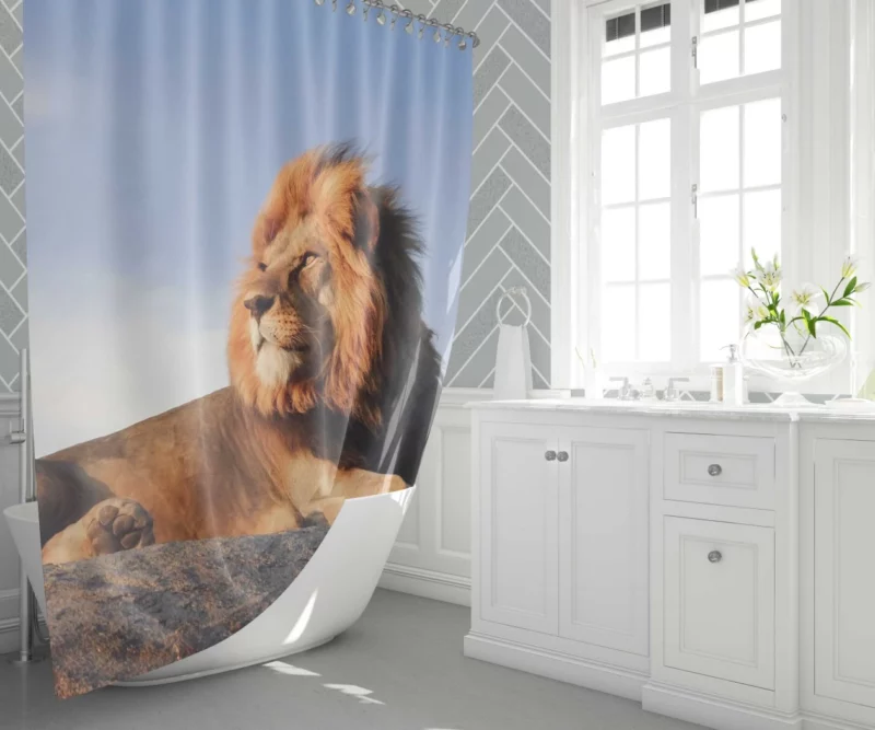 Lion Vibrant Shower Curtain 1