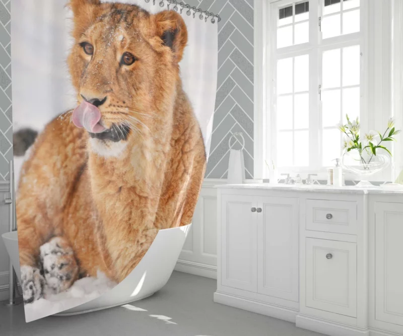 Lion Wild Animal Shower Curtain 1