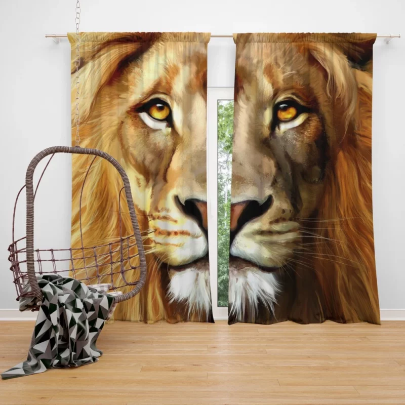 Lion Wild Animal Wilderness Curtain