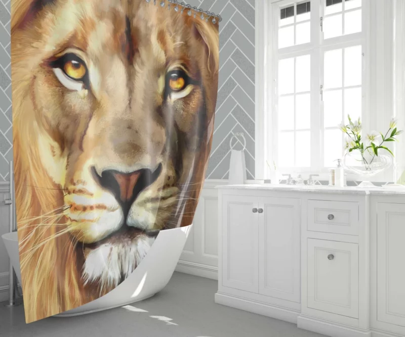 Lion Wild Animal Wilderness Shower Curtain 1