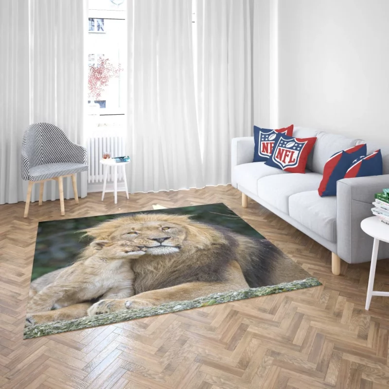 Lion and Cub Majestic Bond Rug 2