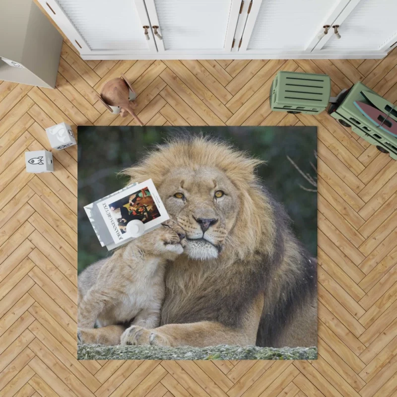 Lion and Cub Majestic Bond Rug