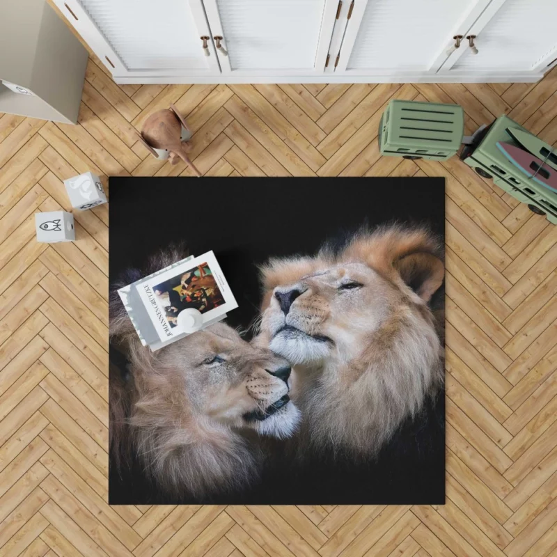 Lion in Golden Light Rug