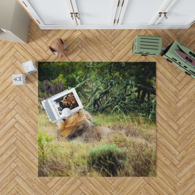 Lion in Natural Habitat Rug