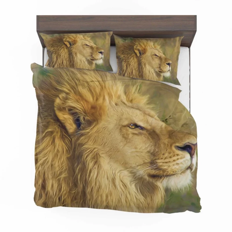 Lion in Oil Paint Filter Artistic Majesty Bedding Set 1